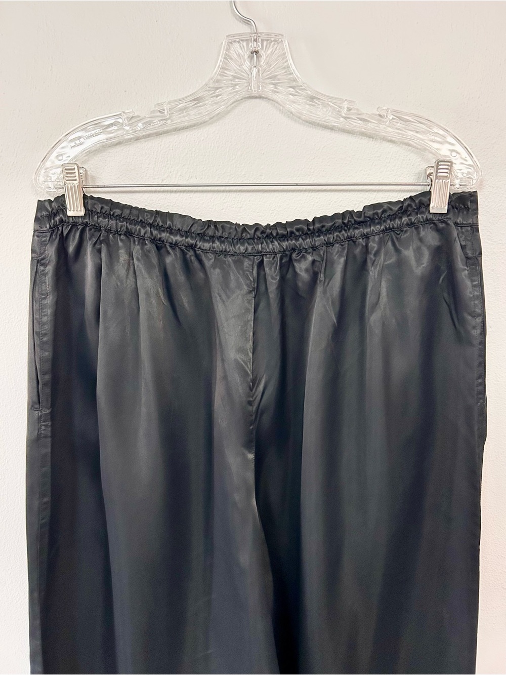 ATHLETA 🐈⬛ NWT Women’s Calm Cool Black Satin Wide Leg Pant - Athletic - Size XL - Picture 6 of 8